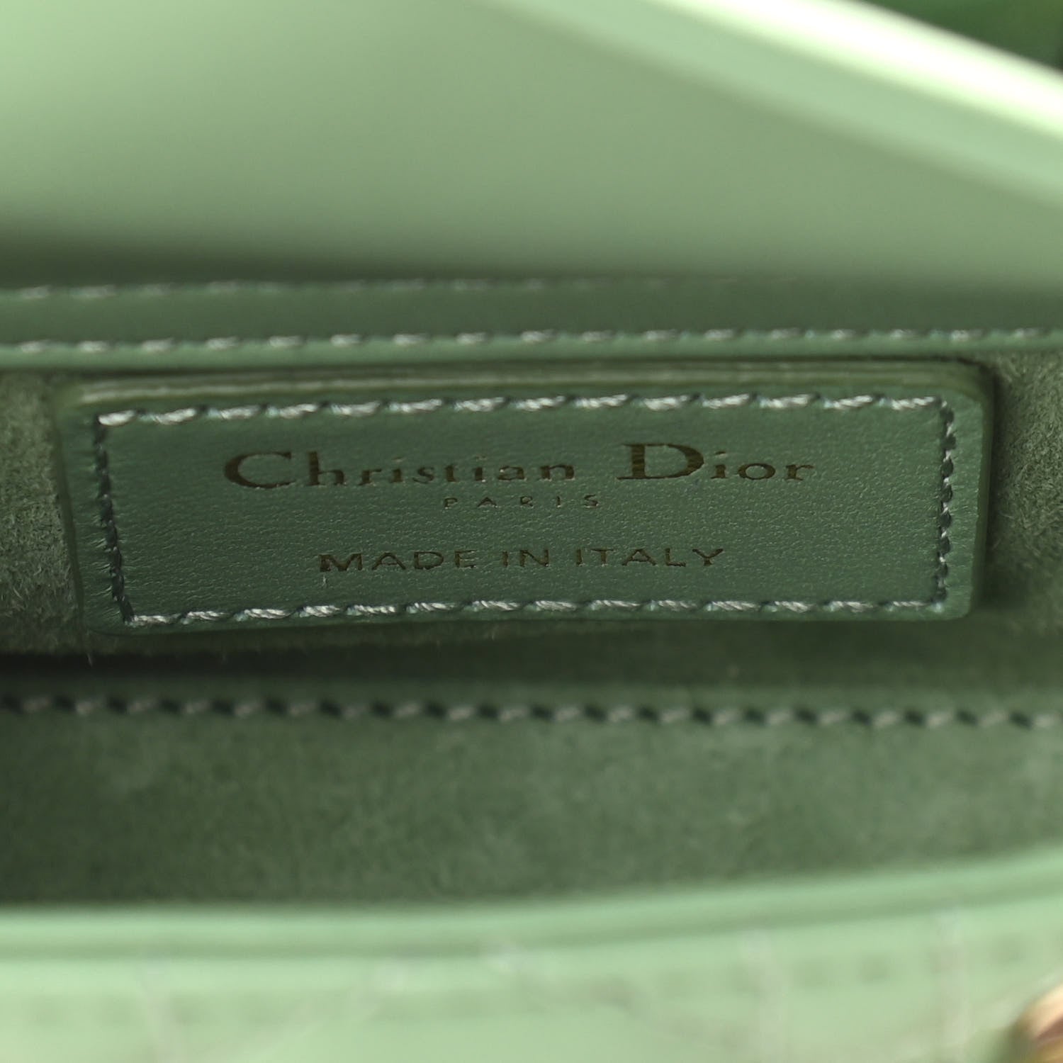 Christian Dior Lambskin Cannage Micro Lady Dior Green 5 of 7