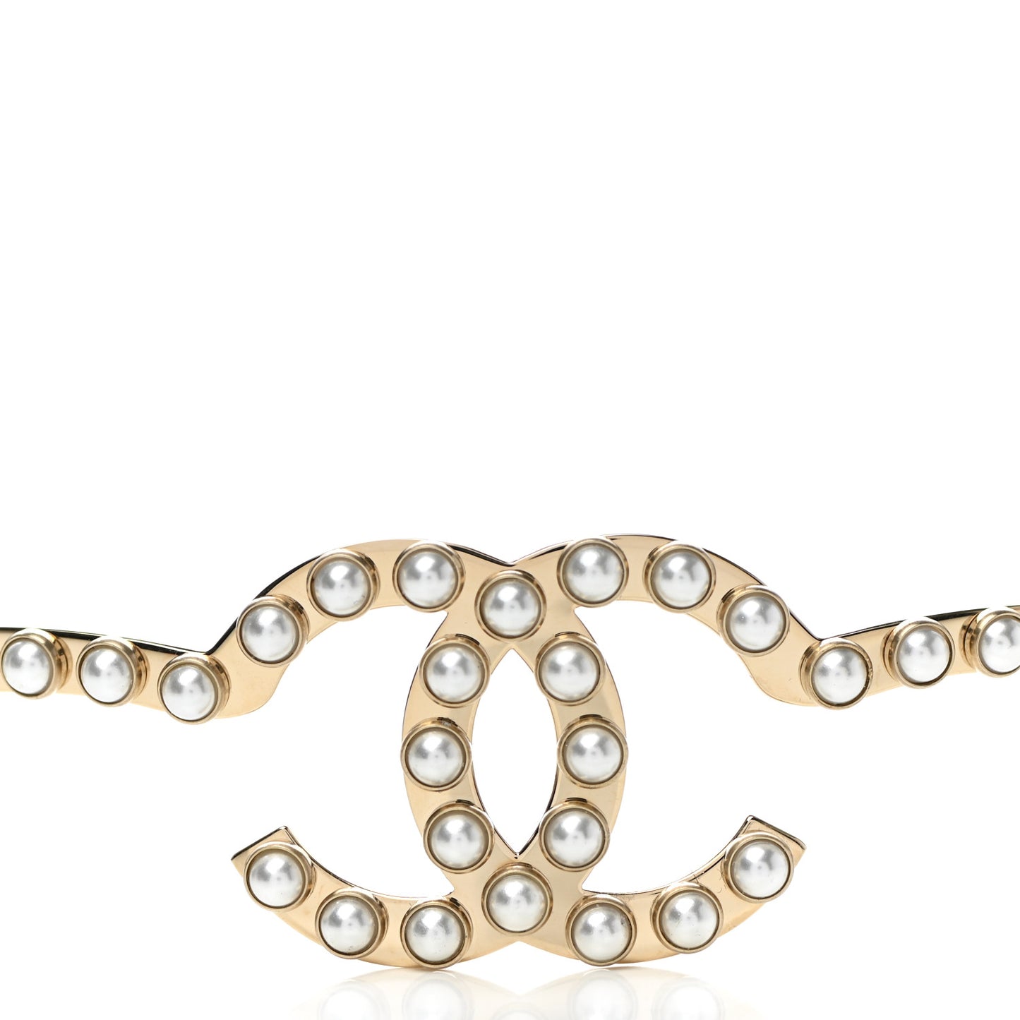 Metal Pearl CC Headband Light Gold
