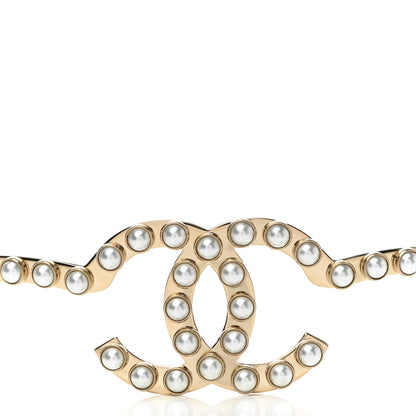 Chanel Metal Pearl CC Headband Light Gold 5 of 6