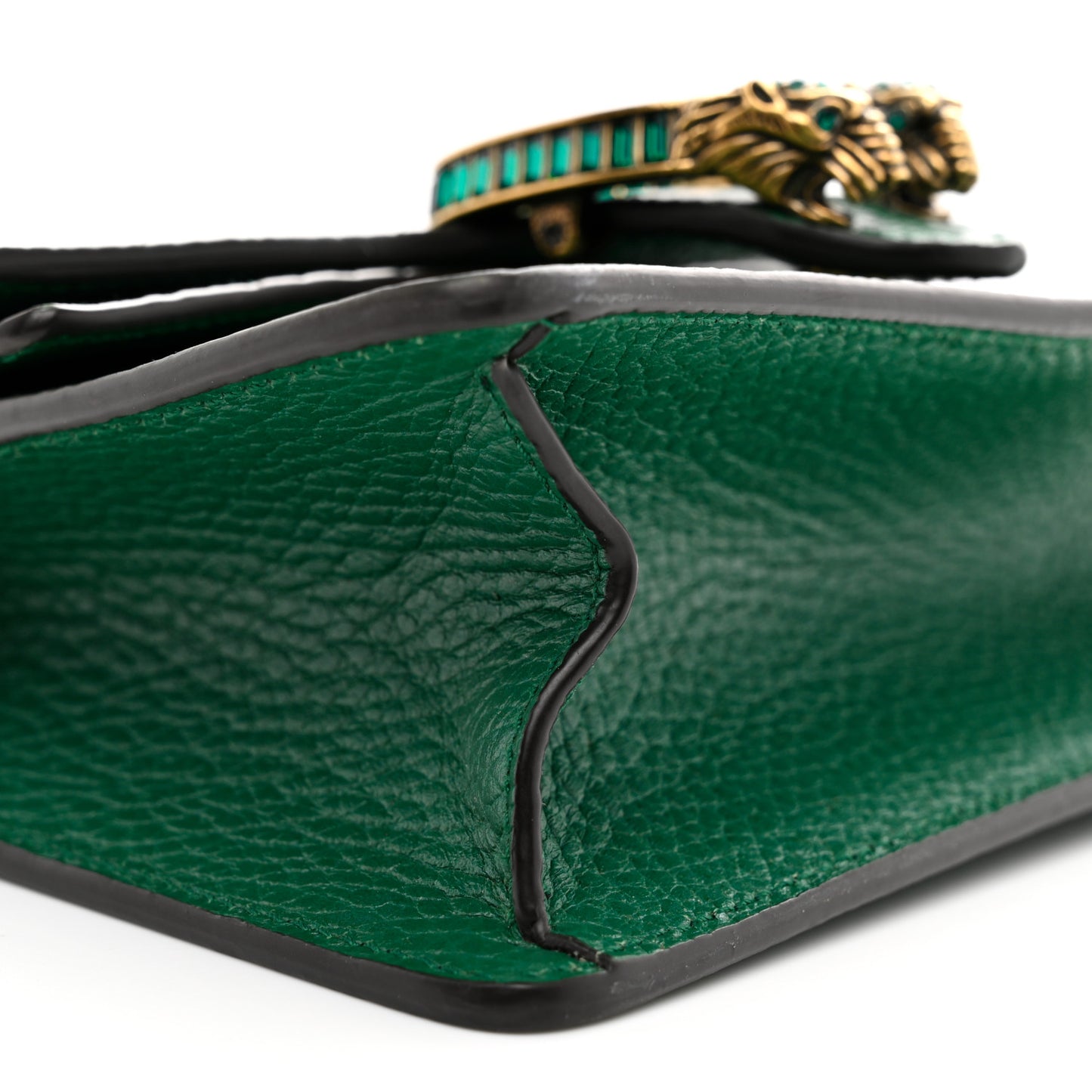 Dollar Calfskin Crystal Mini Dionysus Top Handle Bag Emerald