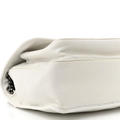 Saint Laurent Crinkled Calfskin Matelasse Monogram Medium Niki Chain Satchel Ivory 9 of 12