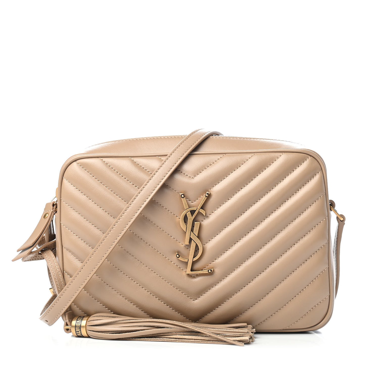 Calfskin Matelasse Monogram Lou Camera Bag Dark Latte