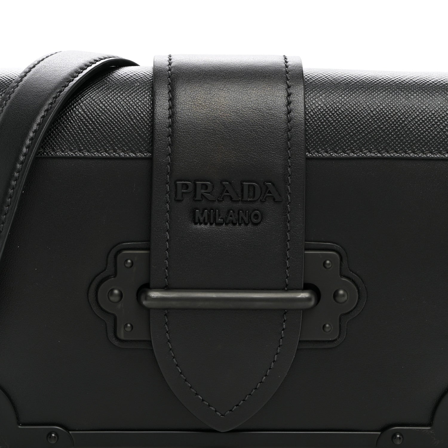 Prada City Calfskin Saffiano Cahier Bag Black 7 of 9