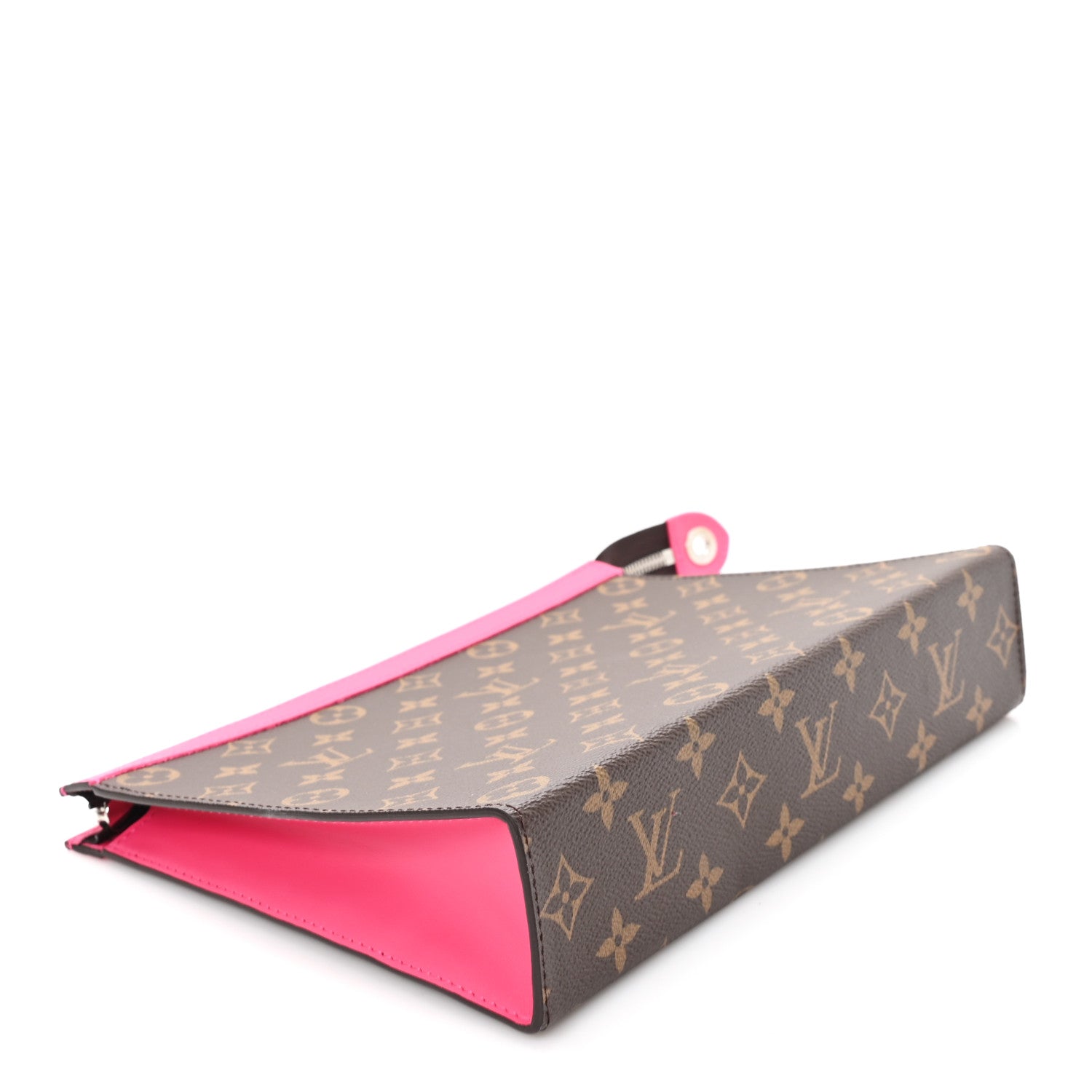 Louis Vuitton Monogram Macassar Pochette Voyage MM Fuchsia 4 of 6