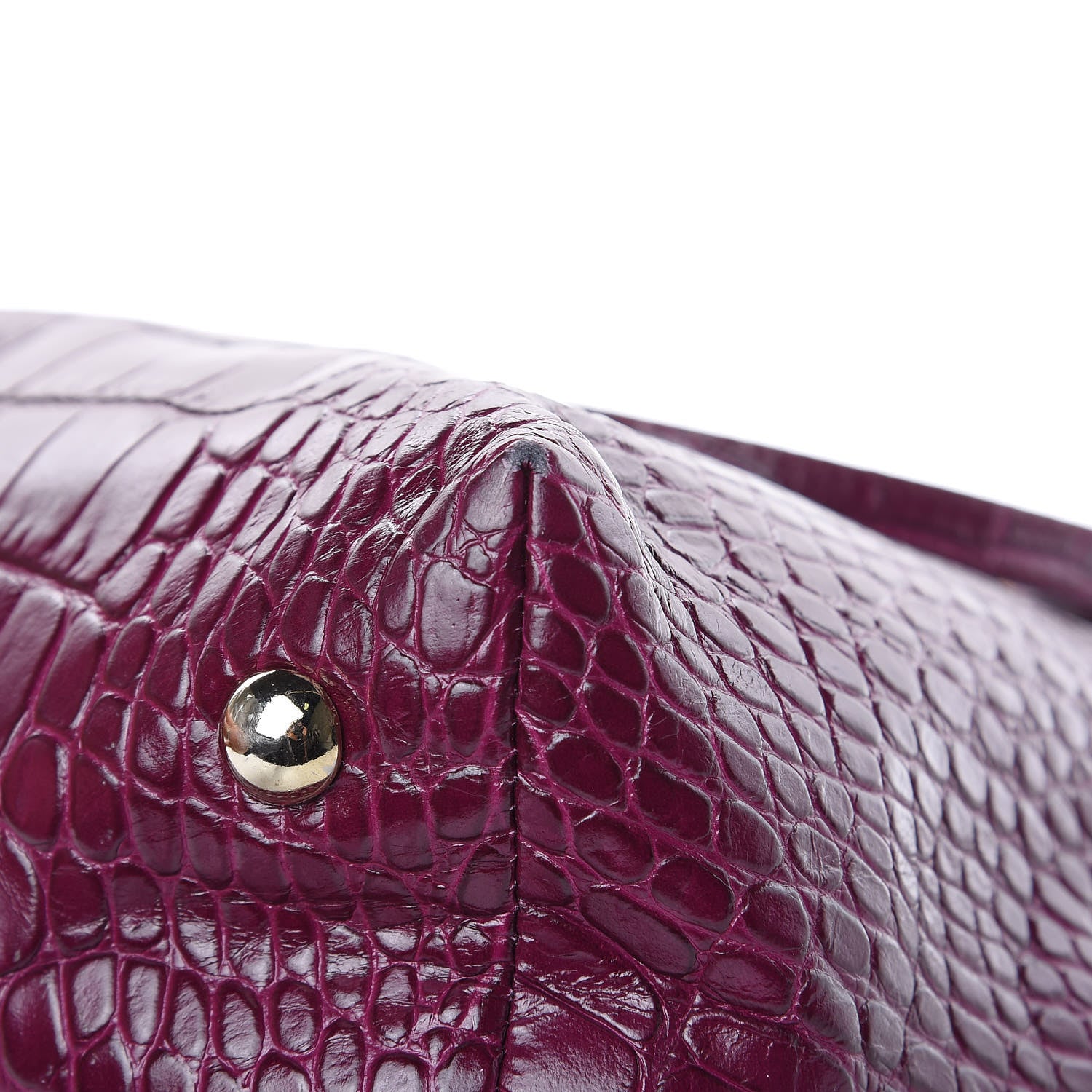 Jimmy Choo Calfskin Crocodile Embossed Medium Rhea Purple 8 of 13