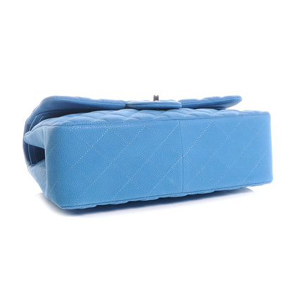 Chanel Iridescent Caviar Jumbo Double Flap Blue 4 of 8