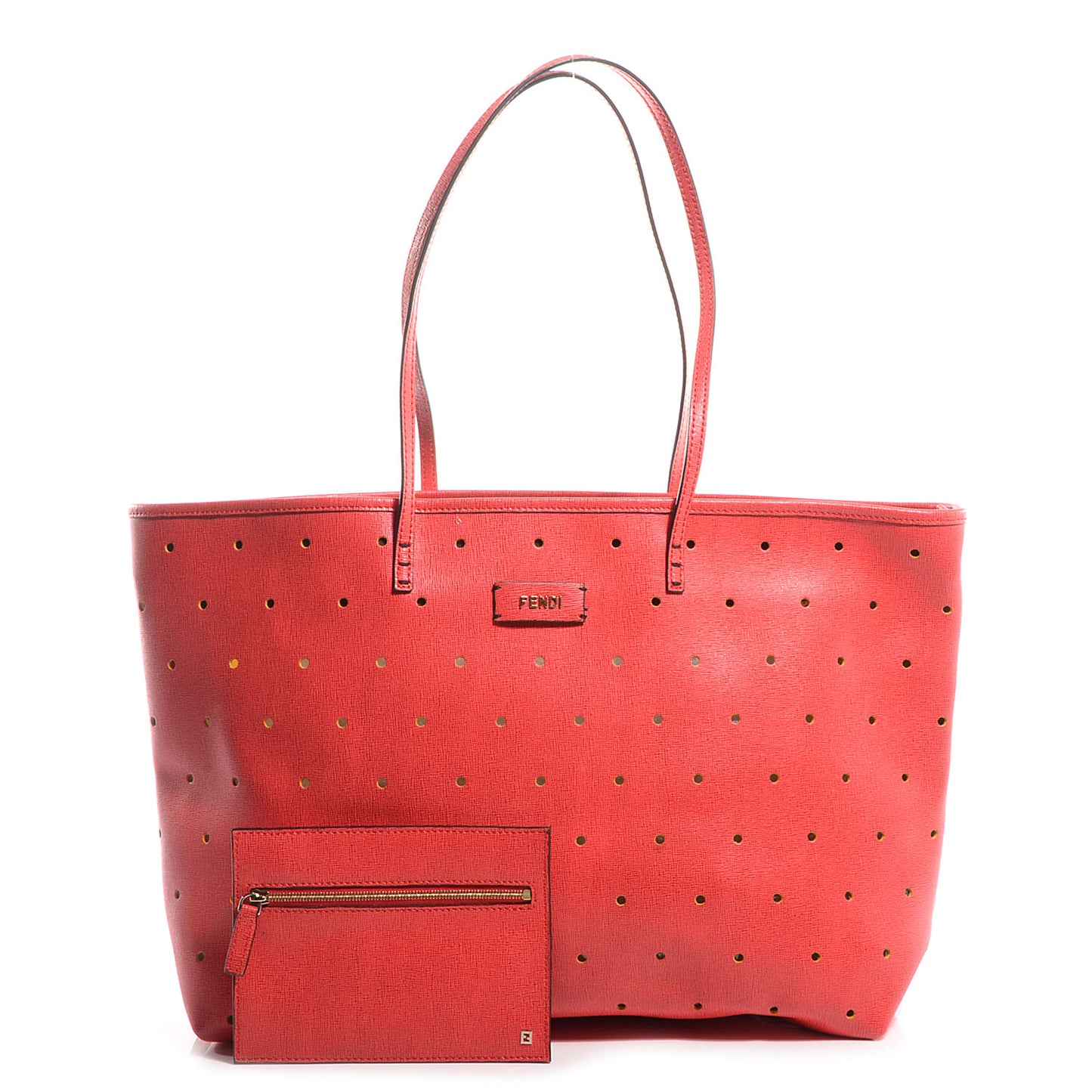 Vitello Perforated Roll Tote Fragola