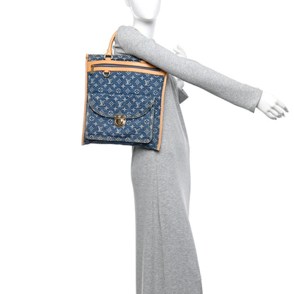 Louis Vuitton Monogram Denim Sac Plat Blue 2 of 13
