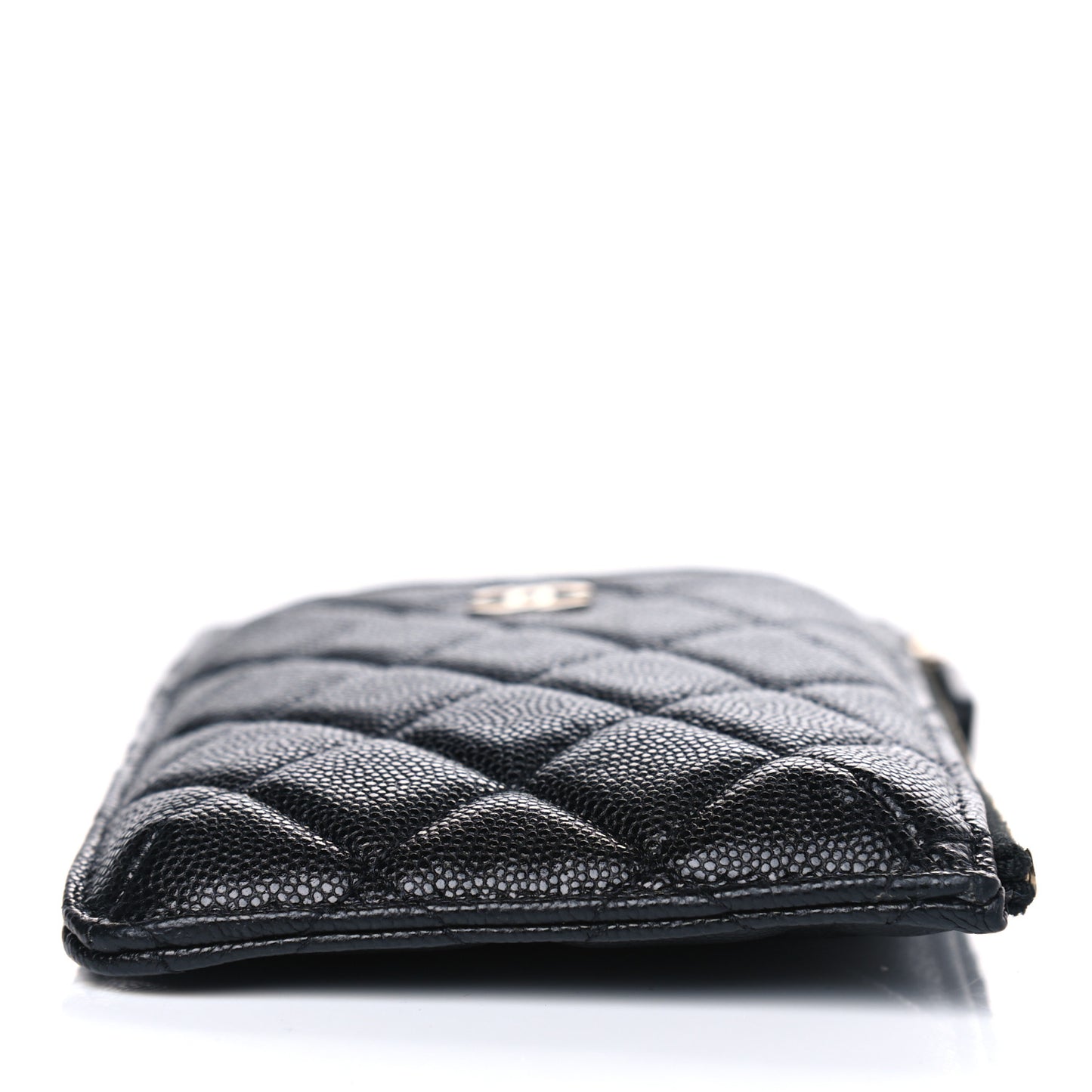 Caviar Quilted Classic Flat Wallet Pouch Black