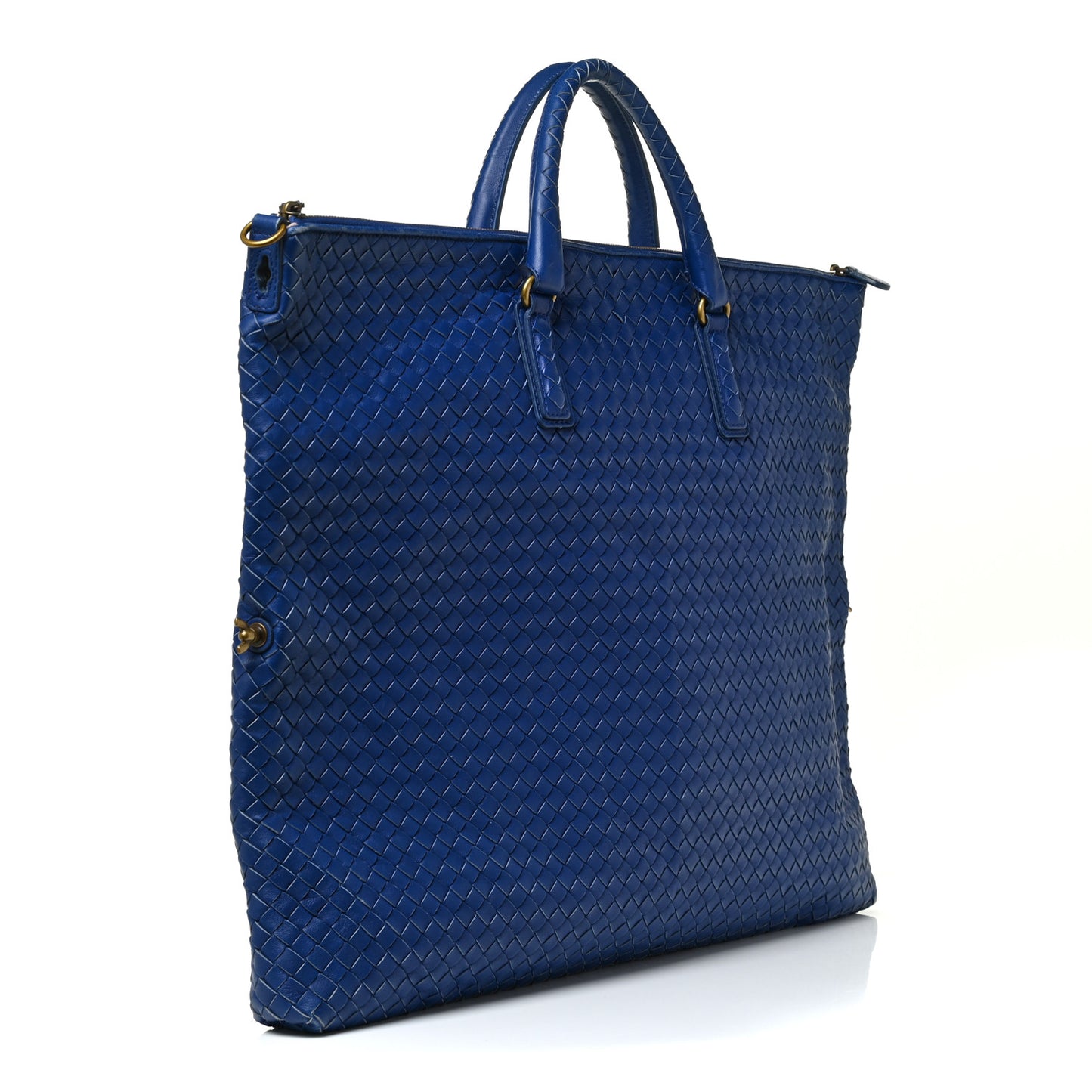 Nappa Intrecciato Maxi Convertible Tote Cobalt
