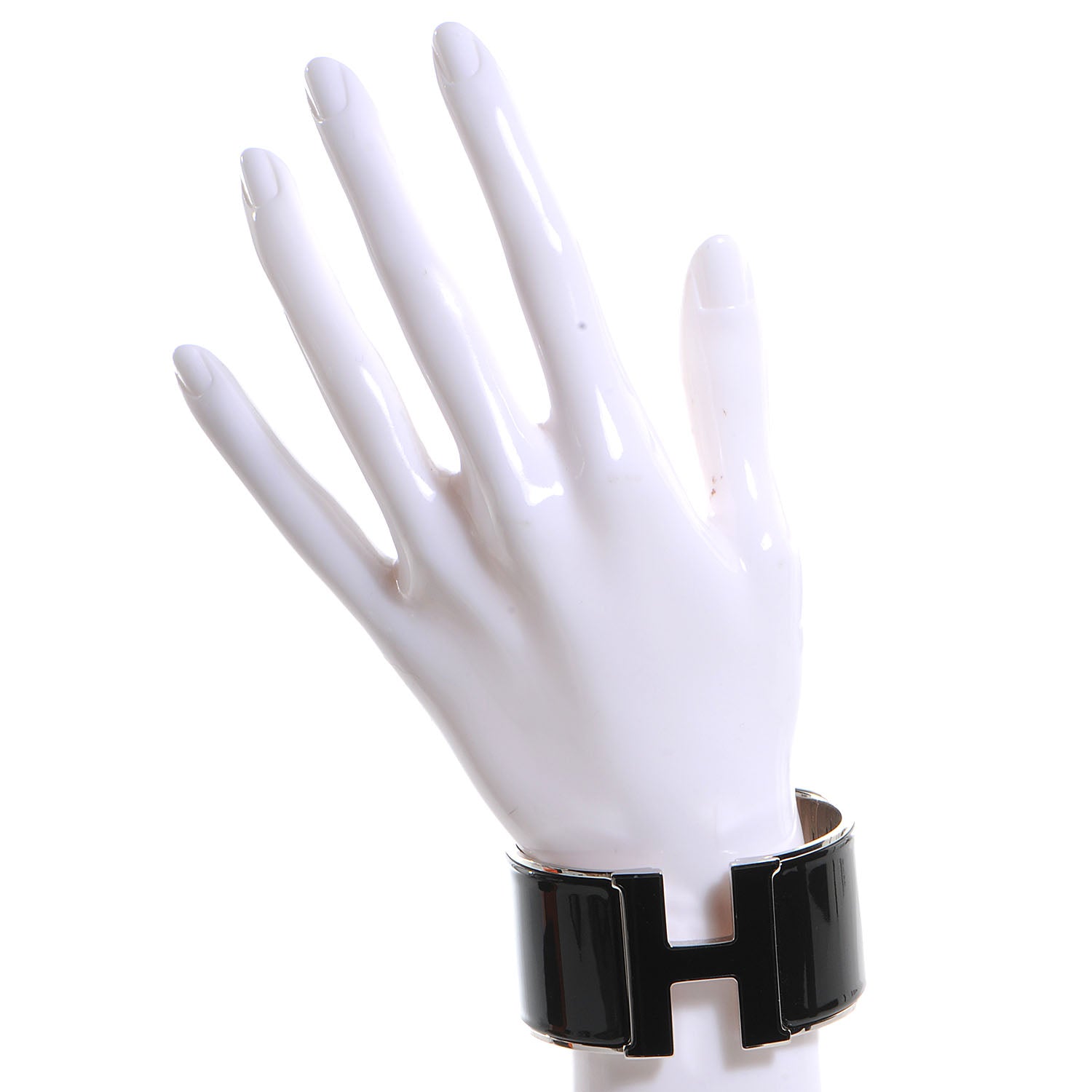 Hermes Enamel Extra Wide Clic Clac H Bracelet PM Black 2 of 5