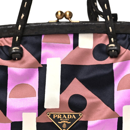 Prada Satin Geometric Kisslock Clutch Multicolor 7 of 10