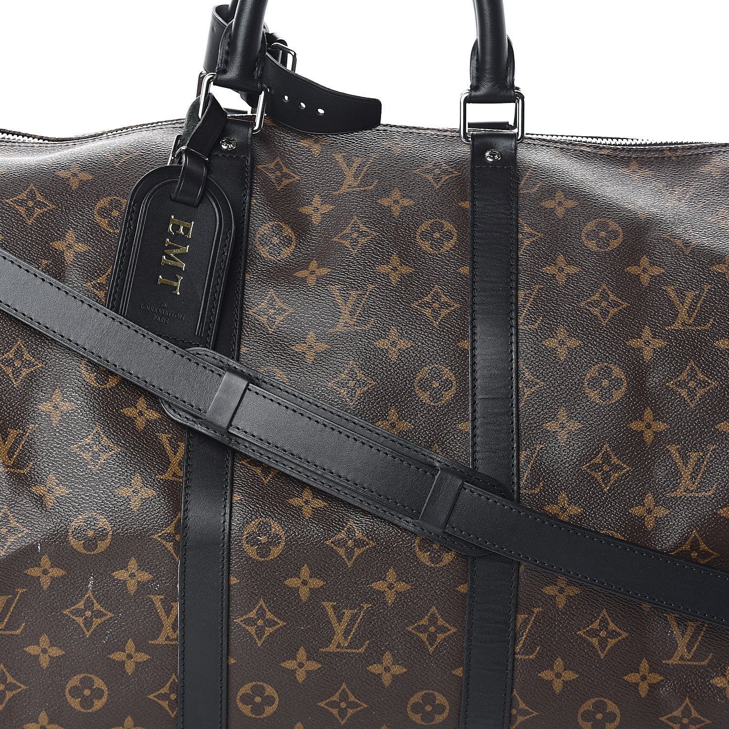 Louis Vuitton Monogram Macassar Keepall Bandouliere 55 6 of 10