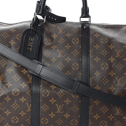 Louis Vuitton Monogram Macassar Keepall Bandouliere 55 6 of 10