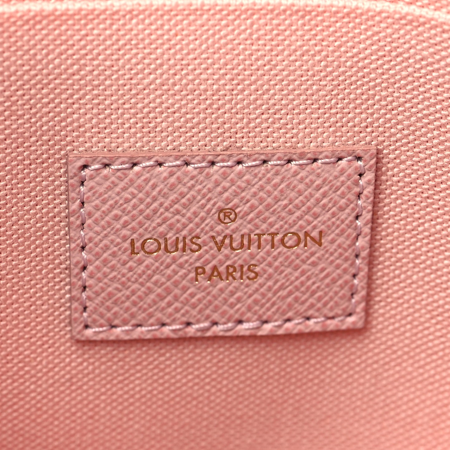 Damier Azur Pochette Felicie Chain Wallet Rose Ballerine