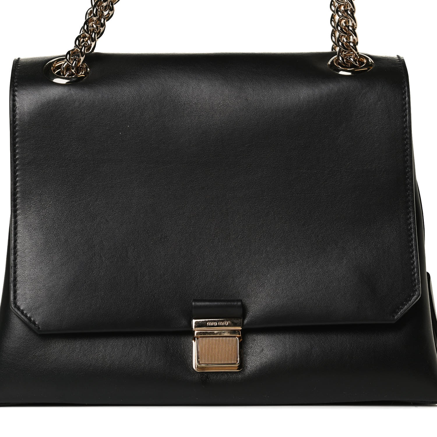 Miu Miu Soft Calfskin Top Handle Satchel Black 7 of 15
