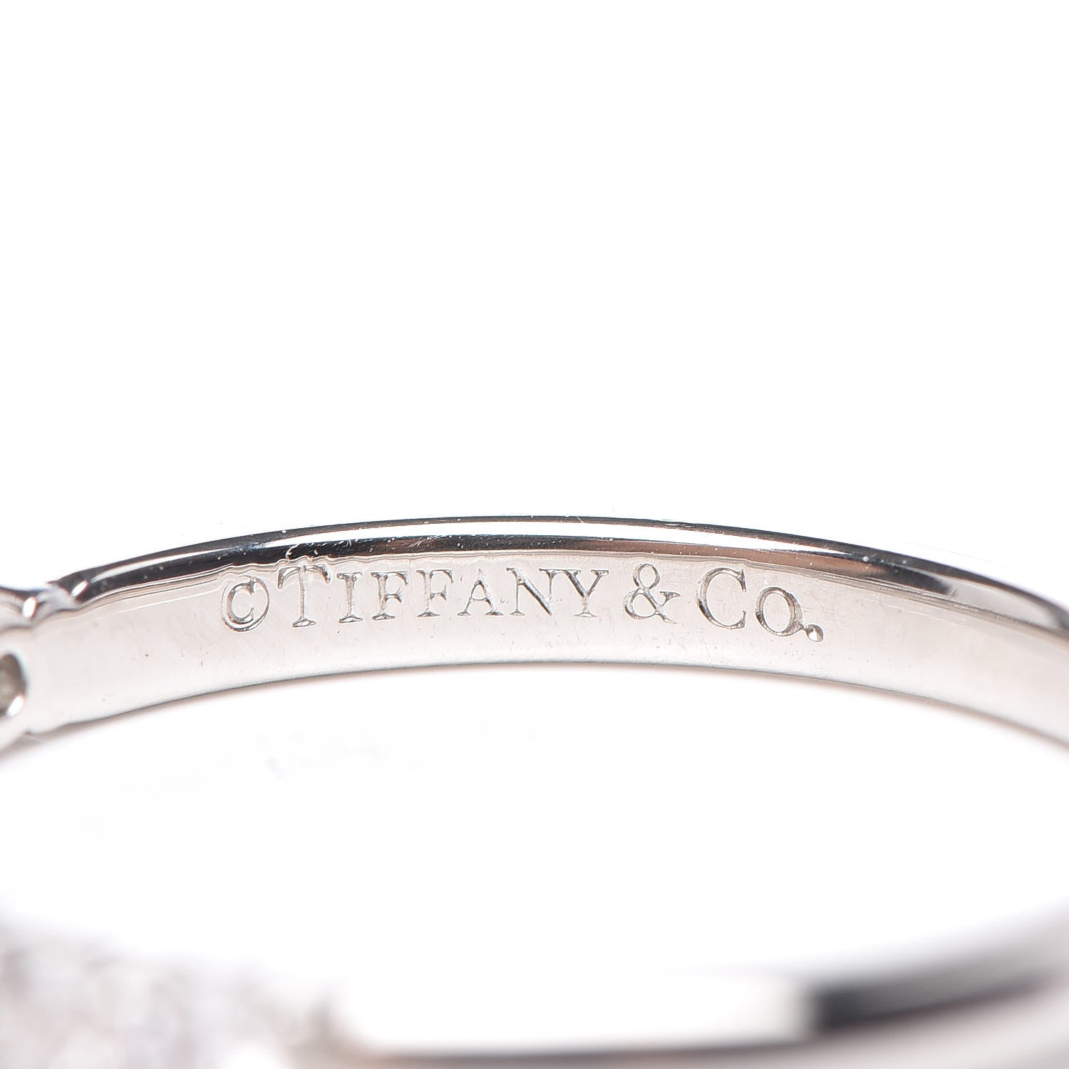 Tiffany Platinum Diamond 2.2mm Embrace Half Circle Band Ring 53 6.5 5 of 6