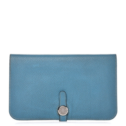 Hermes Togo Dogon Duo Wallet Blue Jean 1 of 10