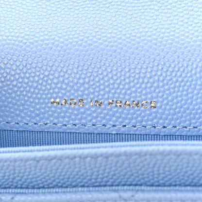 Chanel Caviar Quilted Flap Card Holder Wallet Light Blue 7 of 11