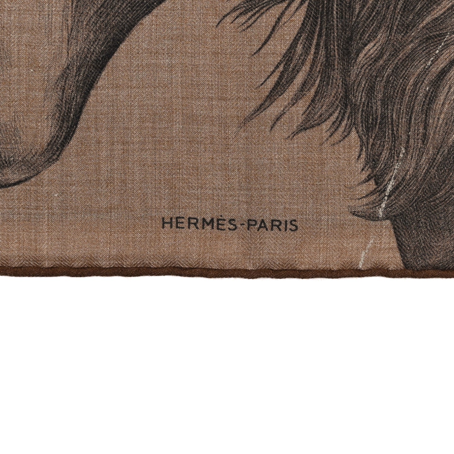 Cashmere Silk Les Ailes De Pegase Scarf 100 Caramel Black Creme