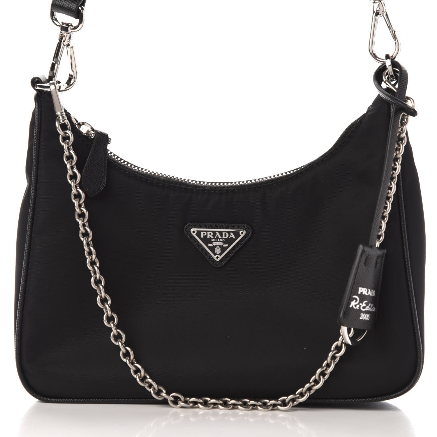 Prada Nylon Re-Edition 2005 Shoulder Bag Black 10 of 13