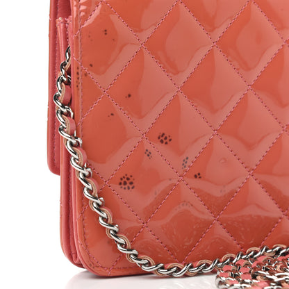 Chanel Patent Quilted Brilliant Wallet On Chain WOC Coral 15 of 15