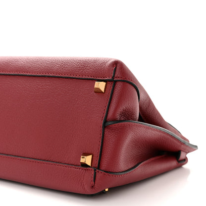 MCM Grained Calfskin Medium Milla Convertible Backpack Scooter Red 10 of 13