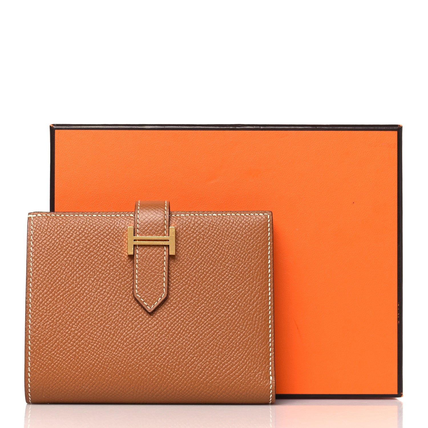 Hermes Epsom Bearn Compact Wallet Gold 8 of 8