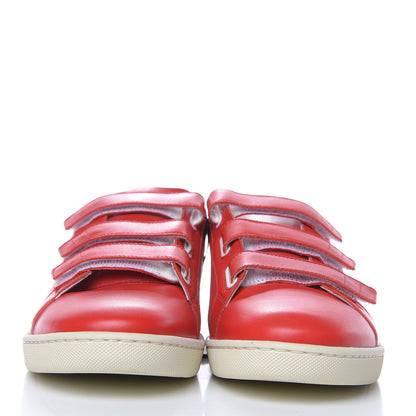 Saint Laurent Calfskin Mens Flat Heel Wolly Sneakers 44 Red Flame 2 of 9