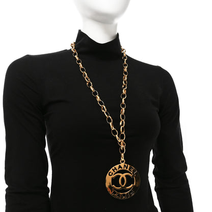 Chanel Metal Oversized Coco Chanel Medallion Necklace Gold 2 of 5