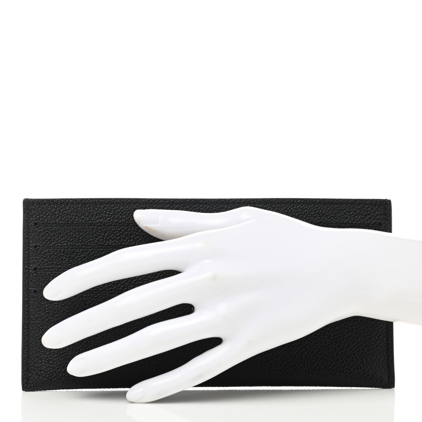 Calfskin Felicie Chain Wallet Card Holder Insert Black