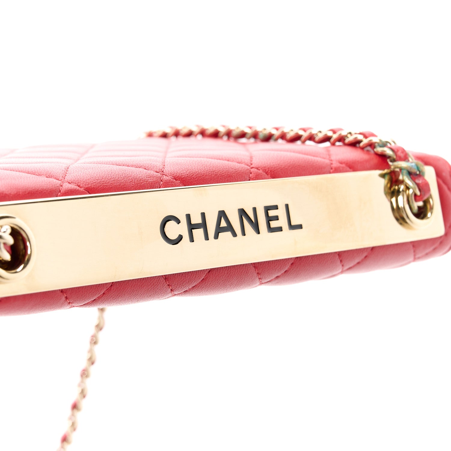 Chanel Lambskin Quilted Trendy CC Wallet On Chain WOC Red 10 of 14