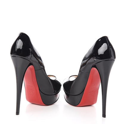 Christian Louboutin Patent Lady Peep 150 Pumps 38 Black 5 of 11