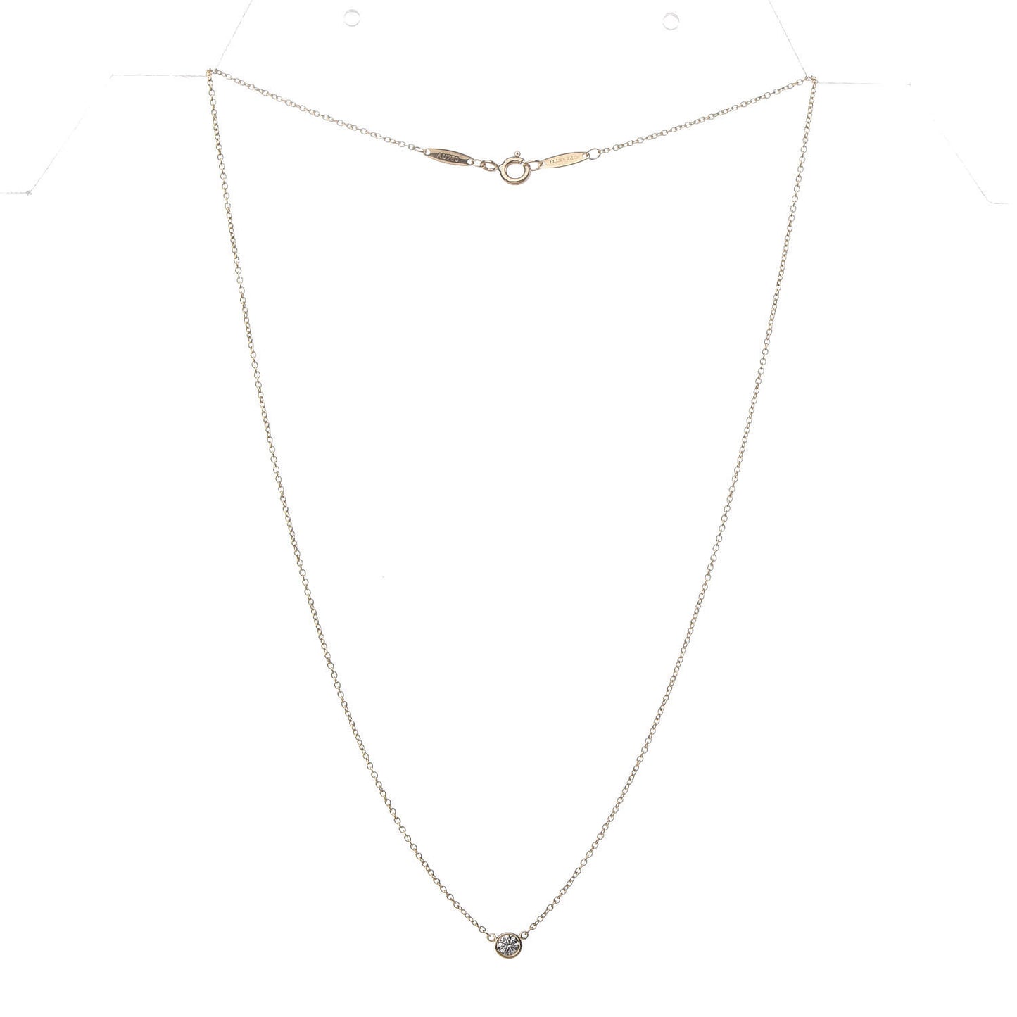 18K Yellow Gold Diamond .14ct Elsa Peretti Diamonds by the Yard Pendant Necklace