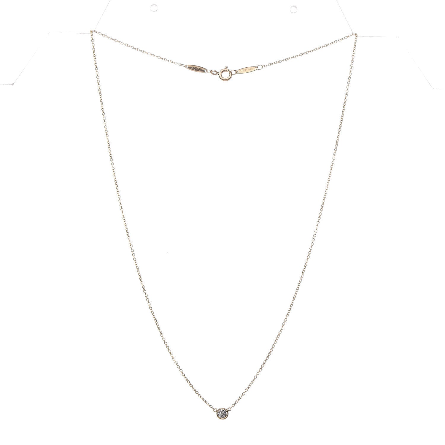 Tiffany 18K Yellow Gold Diamond .14ct Elsa Peretti Diamonds by the Yard Pendant Necklace 3 of 7