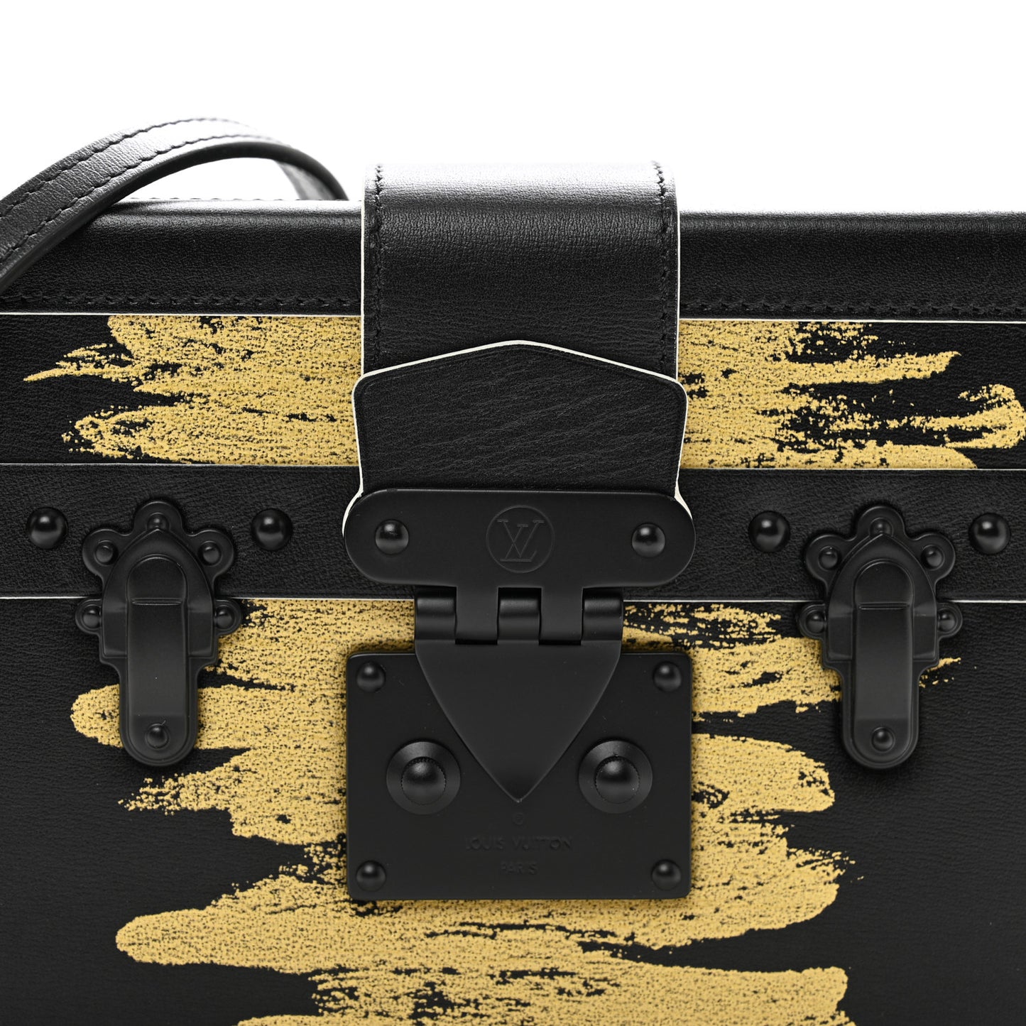 Calfskin Golden Light Petite Malle Black