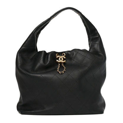 Chanel Calfskin Quilted Small Maxi Hobo Black 1 of 10