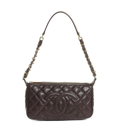 Chanel Caviar Quilted Pochette Brown 1 of 7