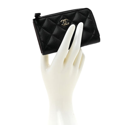 Chanel Caviar Quilted Zipped Key Holder Case Black 2 of 8