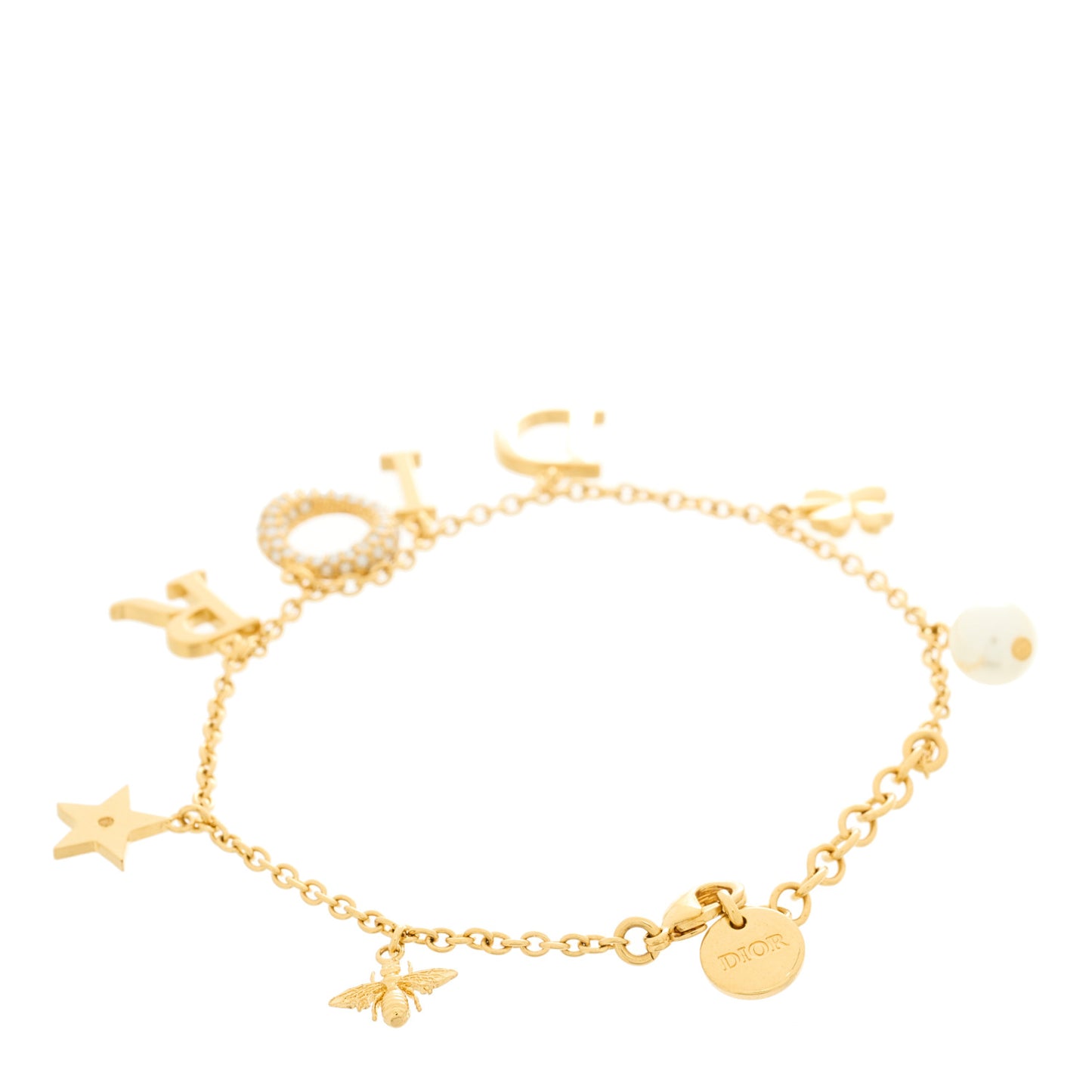 Pearl Crystal Dio(r)evolution Bracelet Gold