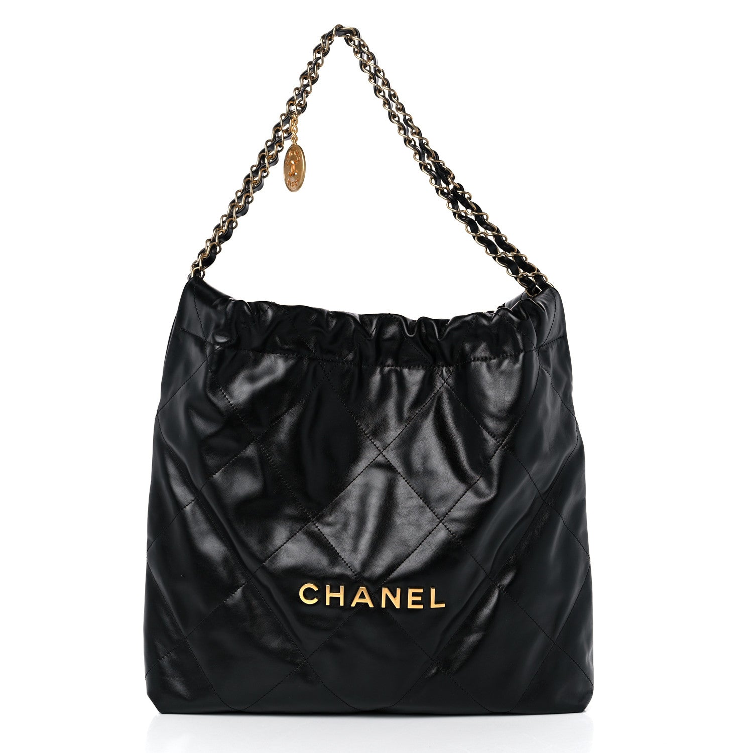 Chanel Shiny Calfskin Quilted Chanel 22 Black 3 of 10