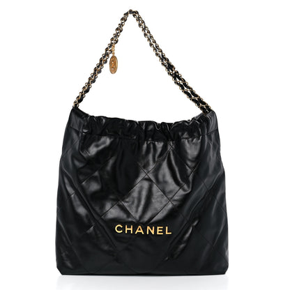 Chanel Shiny Calfskin Quilted Chanel 22 Black 3 of 10