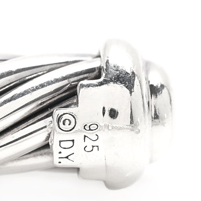 David Yurman Sterling Silver Black Diamond 7mm Cable Classics Station Bracelet 4 of 6