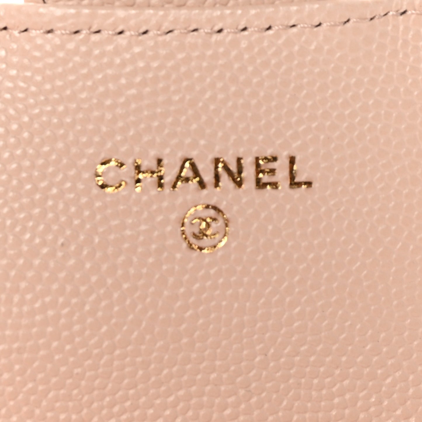 Caviar Quilted Flap Card Holder Wallet Beige