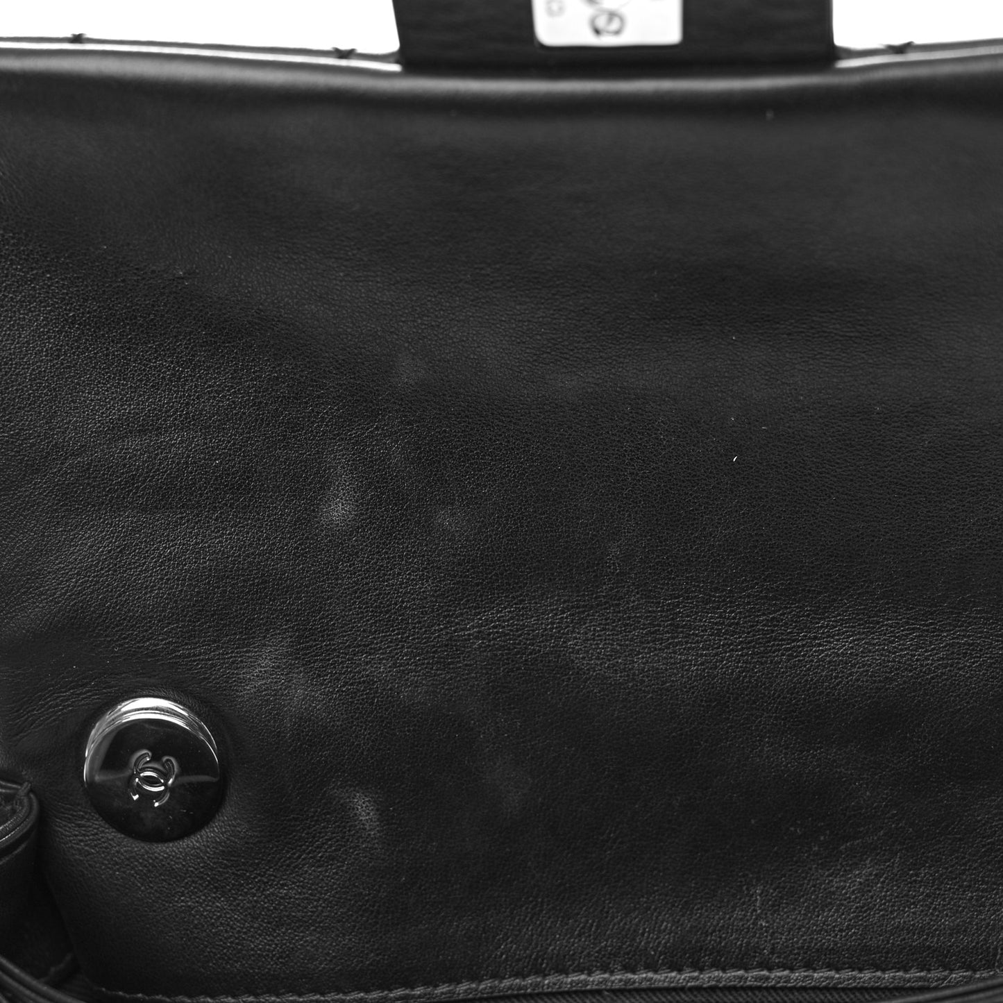 Calfskin Quilted CC Uniform Flap Belt Bag Black