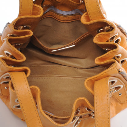 Jimmy Choo Leather Watersnake Trim Riki Tote Orange 5 of 7