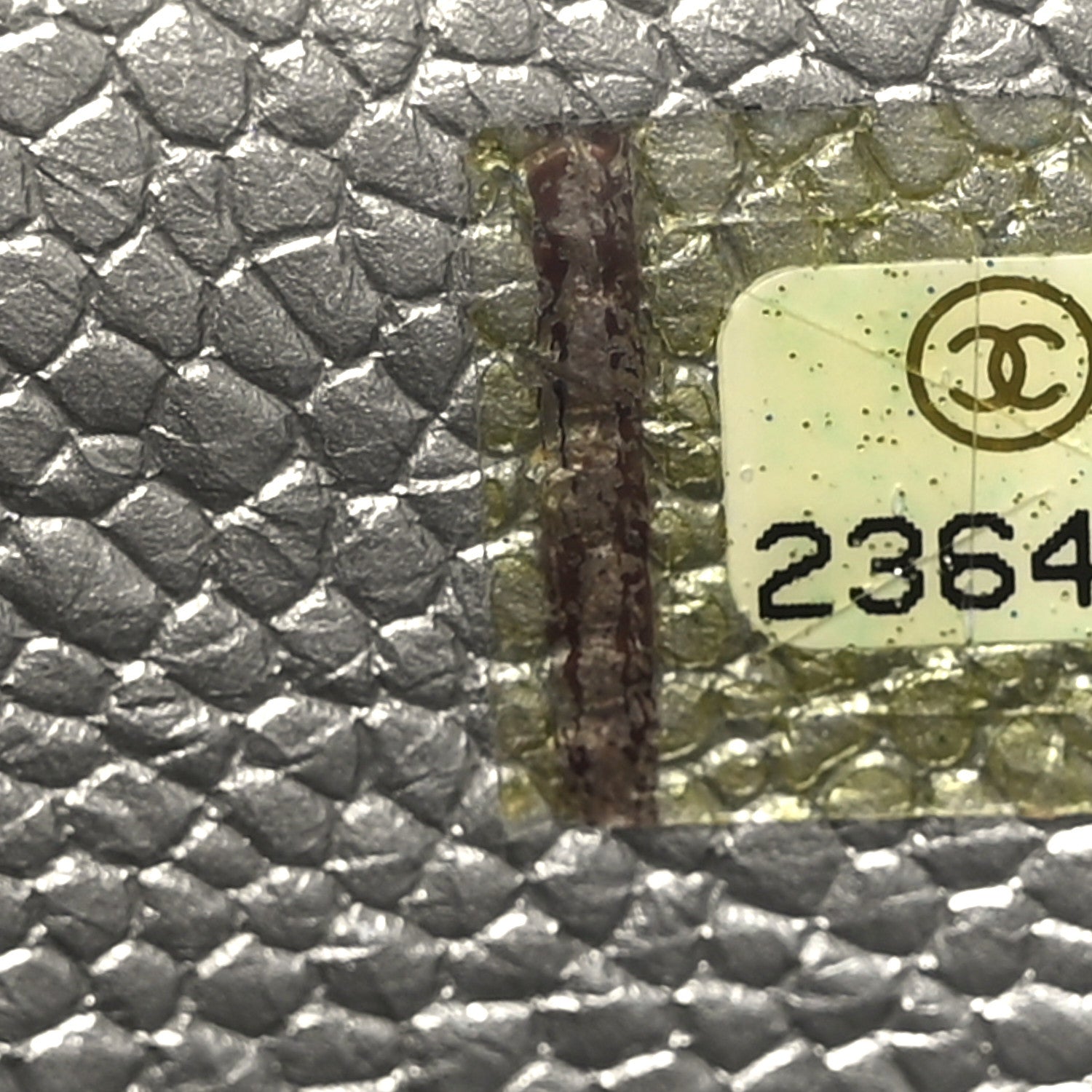 Chanel Metallic Caviar Quilted Classic Zip Pouch Silver 7 of 7