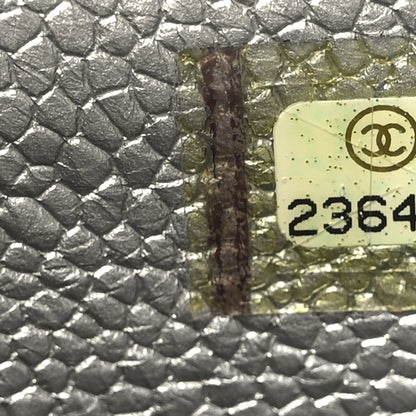 Chanel Metallic Caviar Quilted Classic Zip Pouch Silver 7 of 7