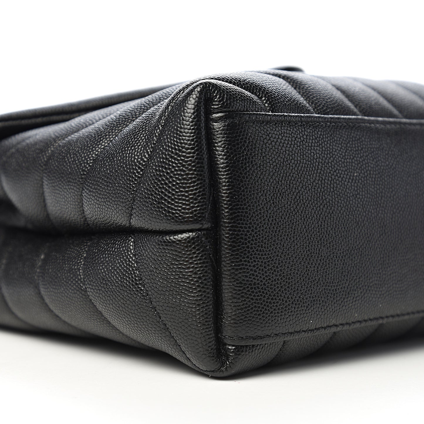 Grain de Poudre Calfskin Y Quilted Monogram Small Loulou Chain Satchel Black