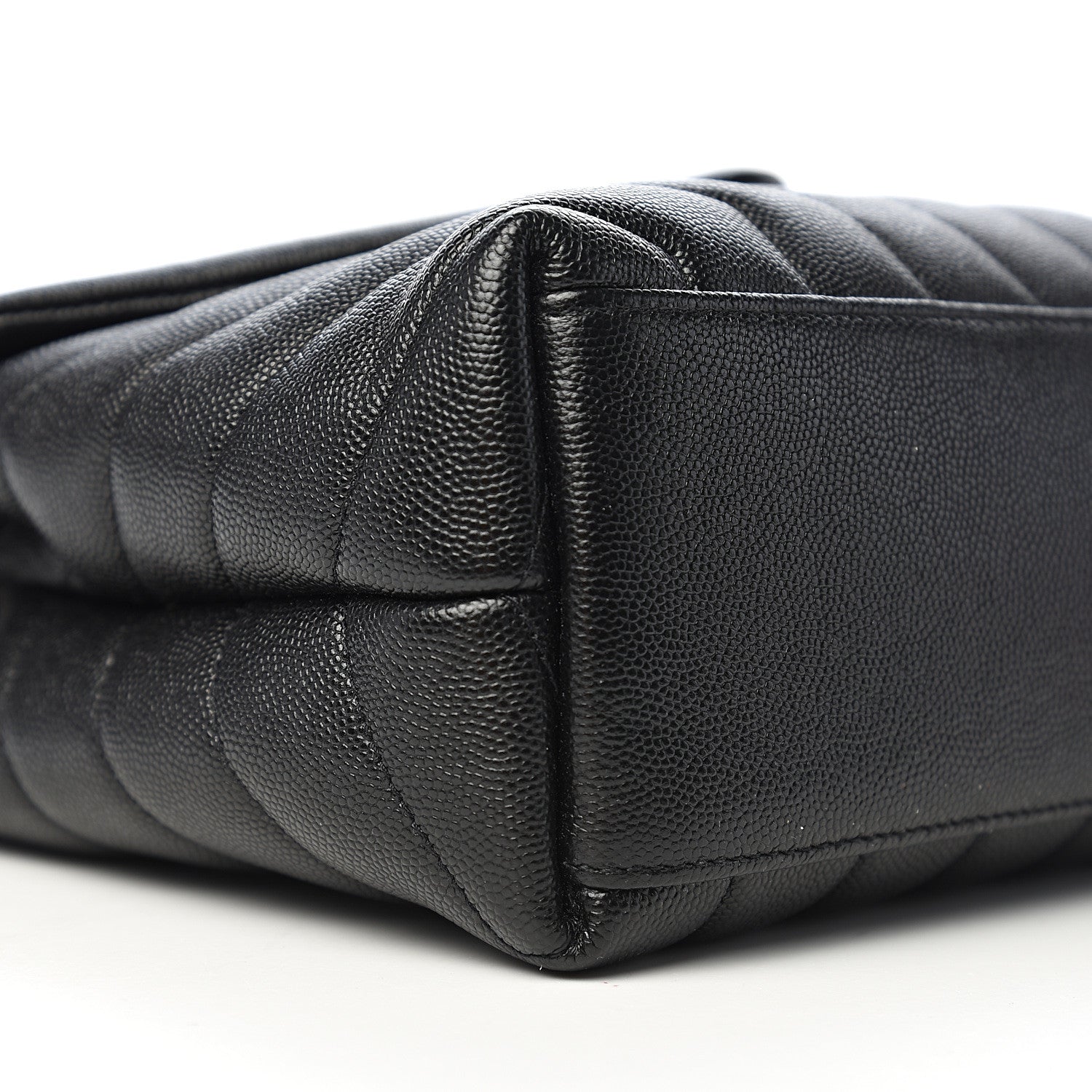 Saint Laurent Grain de Poudre Calfskin Y Quilted Monogram Small Loulou Chain Satchel Black 7 of 9